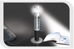 Desktop lamp powered by battery or USB port
