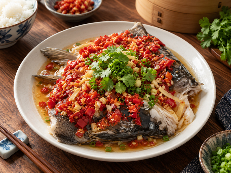 Fish Head with Chopped Chilli Sauce